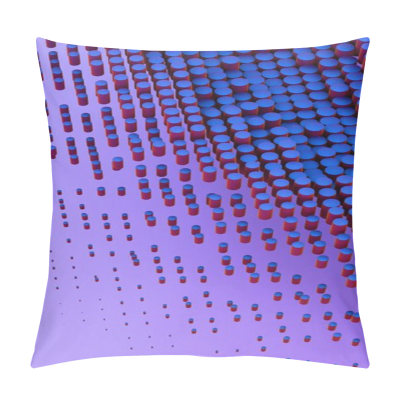 Personality  Abstract Blue And Red Cylinders In 3D Geometric Composition Pillow Covers