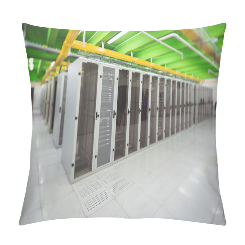 Personality  Hallway With A Row Of Servers Pillow Covers