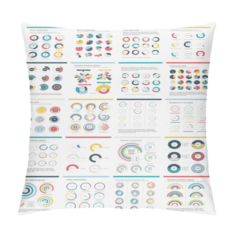 Personality  Infographic Elements.Big Chart Set Icon. Pillow Covers