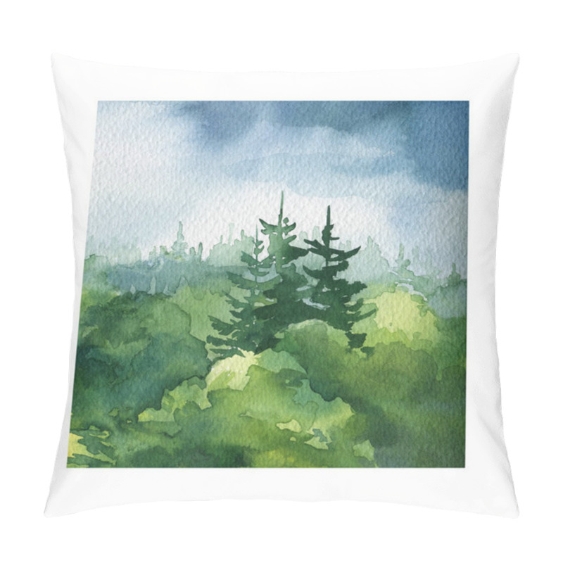 Personality  Watercolor Illustrations Landscape, Abstract Nature Background. High Quality Illustration Pillow Covers