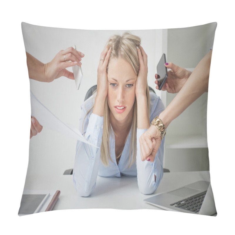 Personality  Depressed Business Woman Pillow Covers