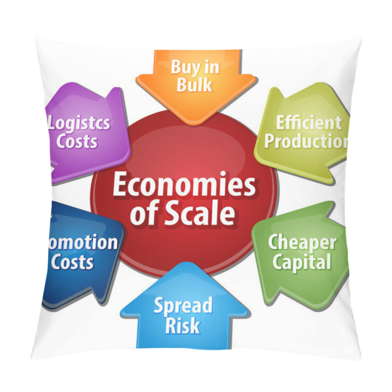 Personality  Economies Of Scale Business Diagram Illustration Pillow Covers