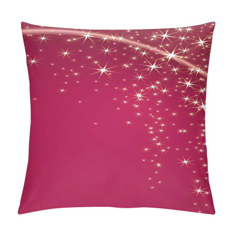 Personality  Christmas Theme With Stars On A Pink Background Pillow Covers