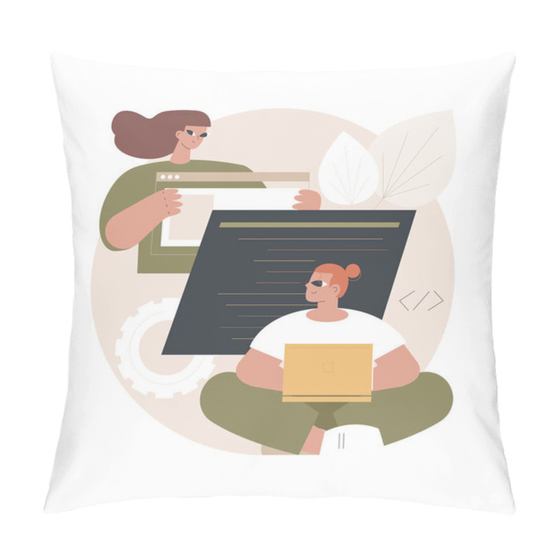 Personality  Computer Programming Camp Abstract Concept Vector Illustration. Pillow Covers