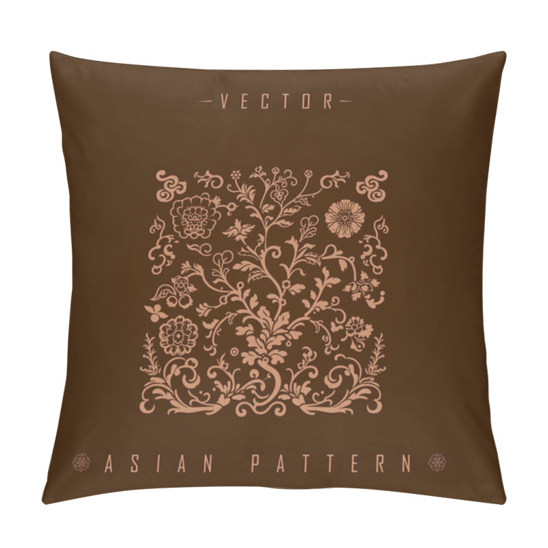 Personality  Detailed Botanical Asian Square Pattern Pillow Covers