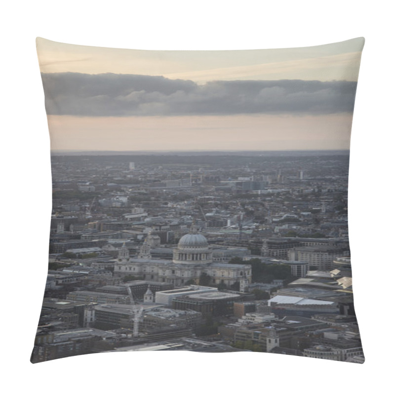 Personality  London City Aerial View Over Skyline With Dramatic Sky And Landm Pillow Covers