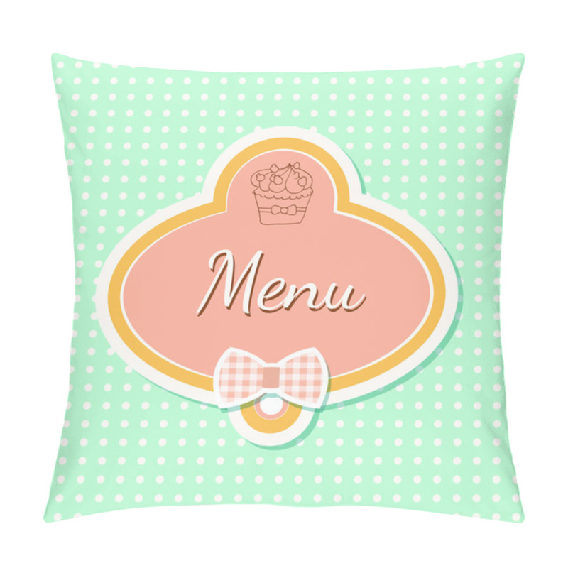 Personality  Menu With Cupcake Vector Illustration  Pillow Covers