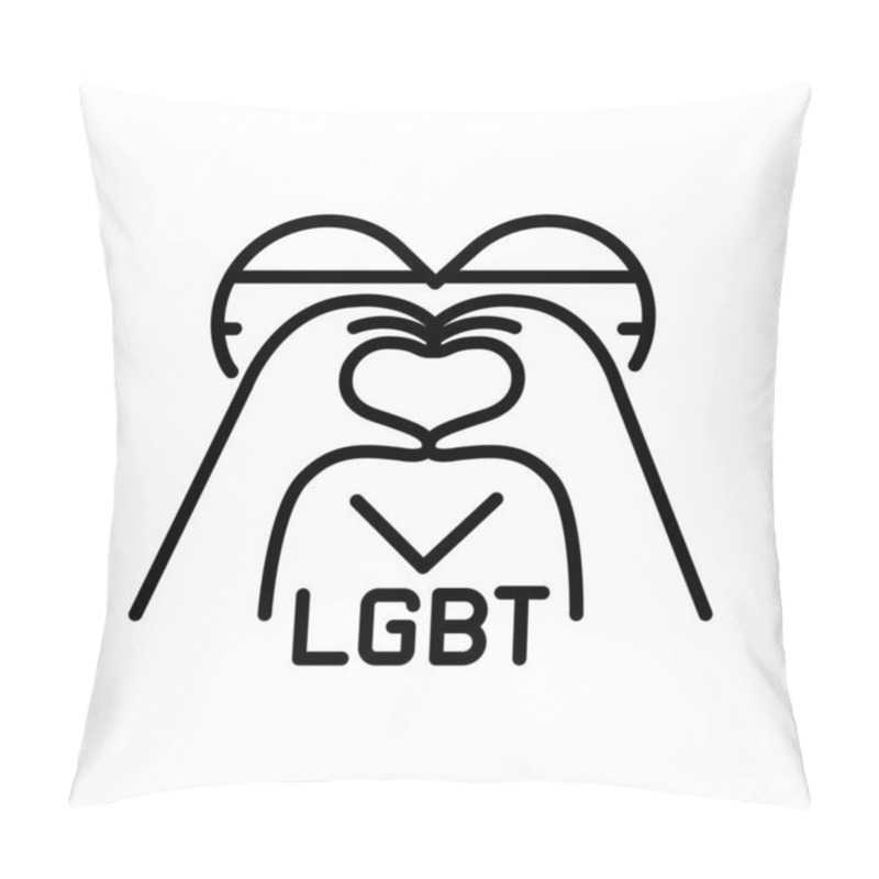 Personality  LGBT Line Icon. Vector Isolated Element. Pillow Covers