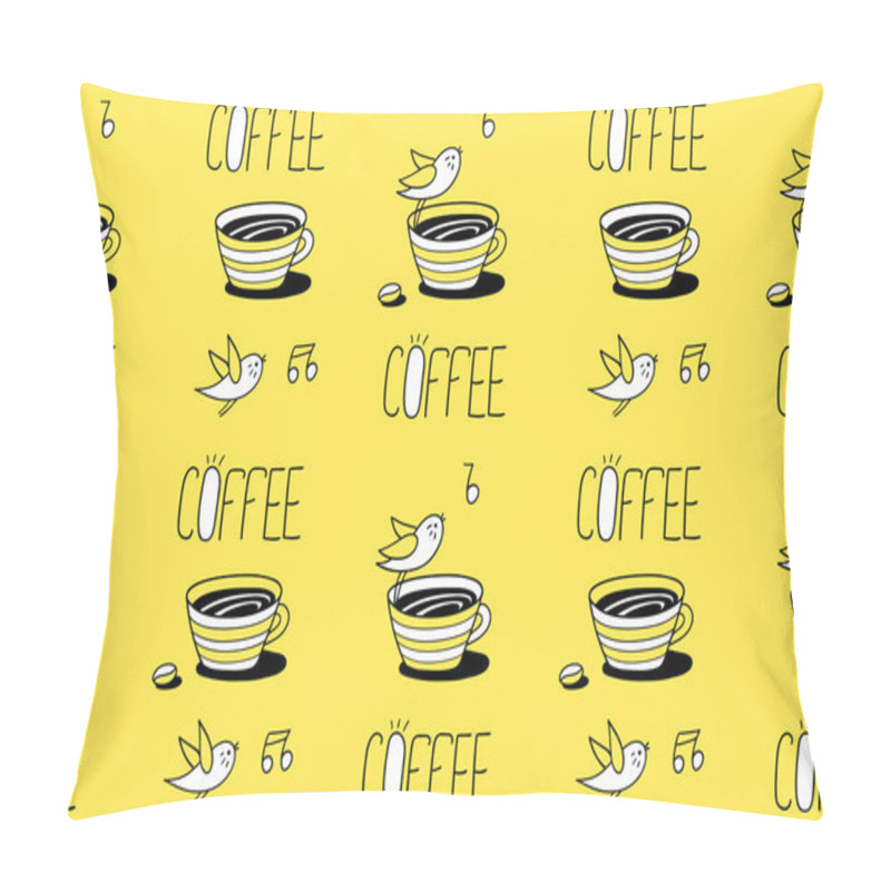 Personality  Love Coffee Seamless Pattern Pillow Covers