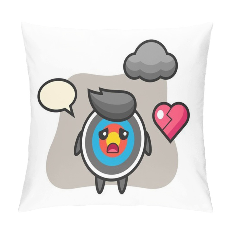 Personality  Target Archery Cartoon Illustration Is Broken Heart Pillow Covers