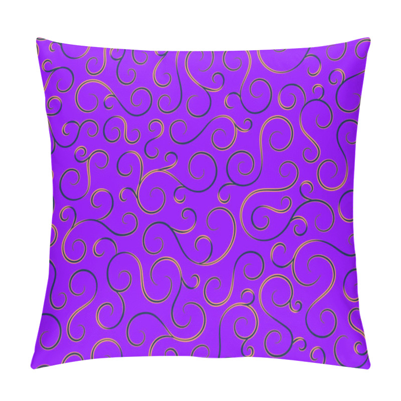 Personality  Retro Seamless Wave Lines Pattern.Curl Outline Art Decoration Ornament Swirl Shapes For Textile,fabric,tracery Or Tile Background.Classic Elegant Antique Texture Design.Ornate Deluxe Seamless Pattern. Pillow Covers