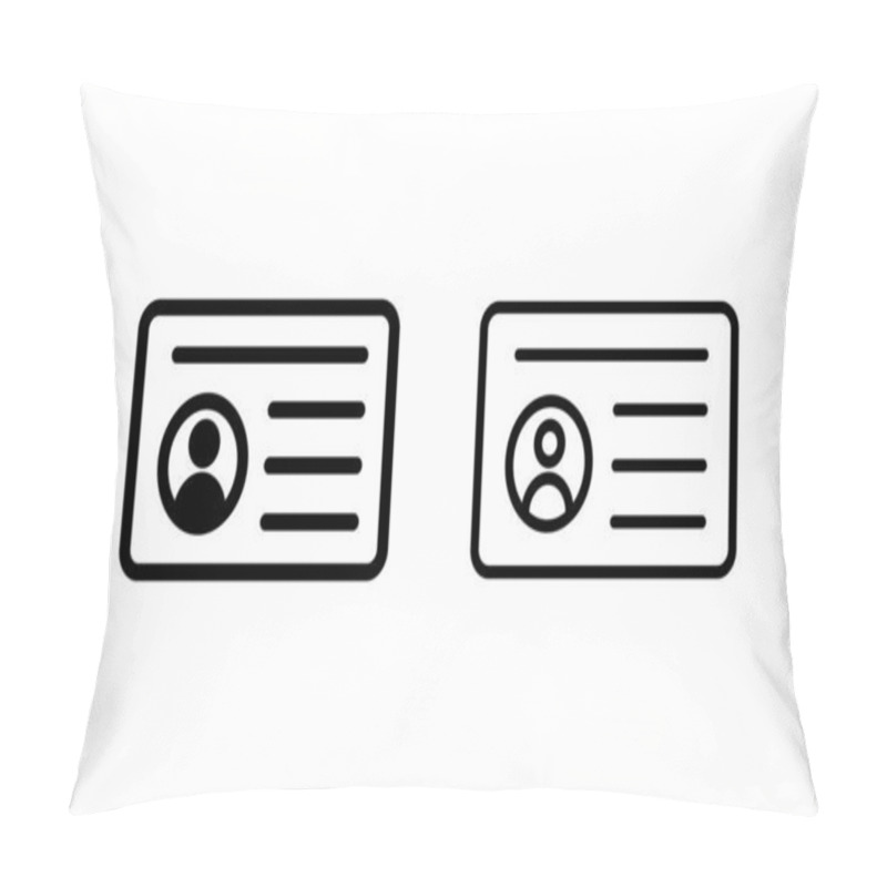 Personality  License Icon Vector. ID Card Icon. Driver License, Staff Identification Card  Pillow Covers