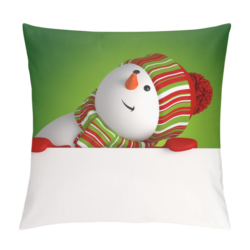 Personality  Snowman Banner. Christmas Greeting Pillow Covers