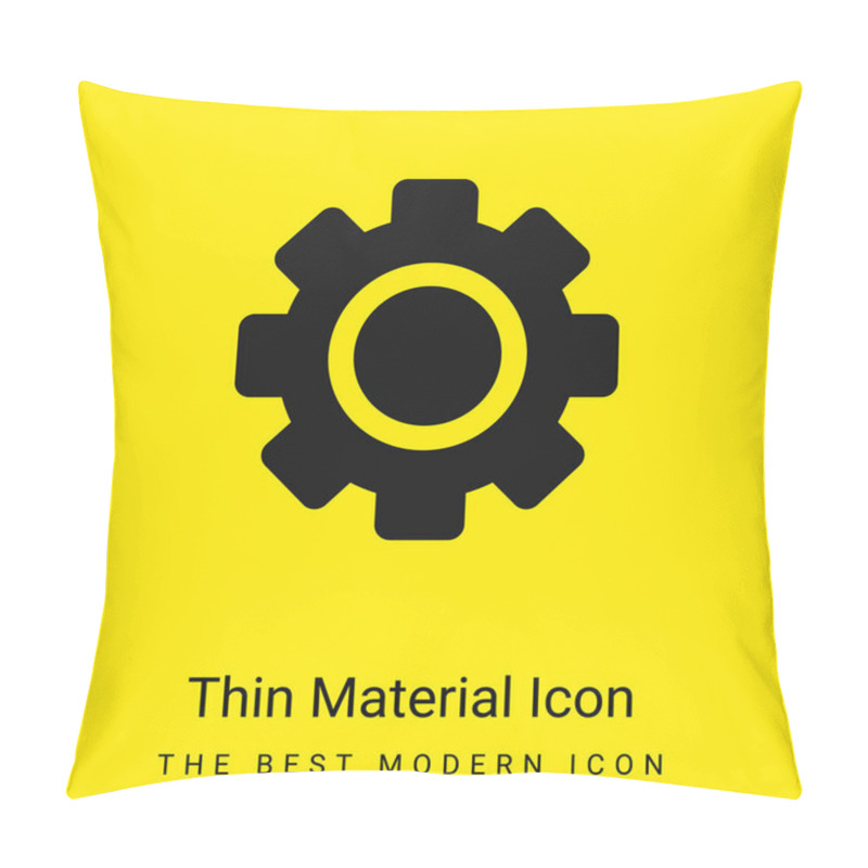 Personality  Big Gear Minimal Bright Yellow Material Icon Pillow Covers