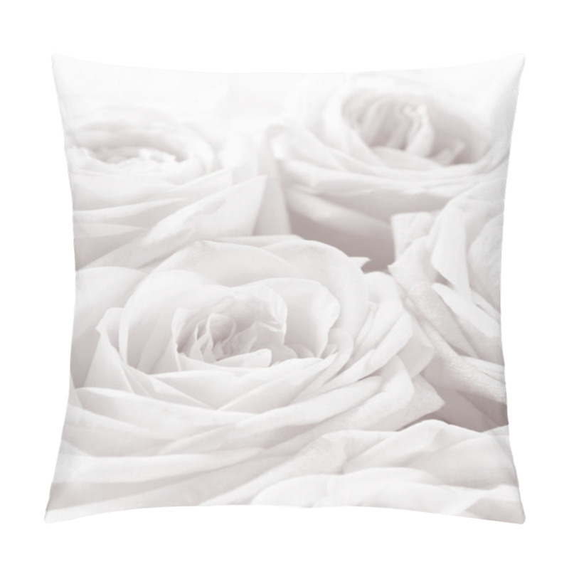 Personality   Beautiful White Roses Toned In Sepia As Wedding Background. Sof Pillow Covers