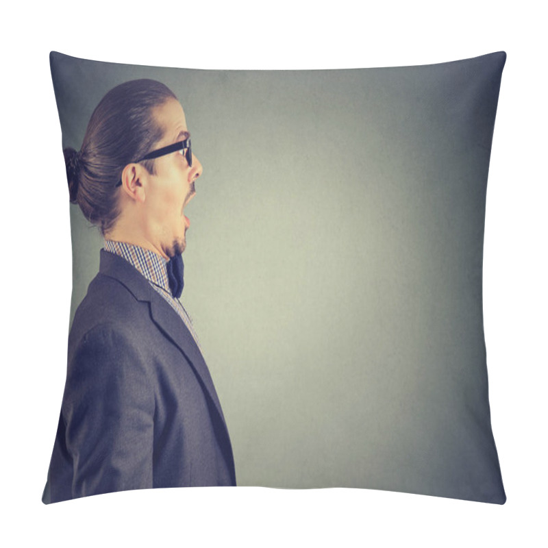 Personality  Shocked Man Posing Emotionally Pillow Covers