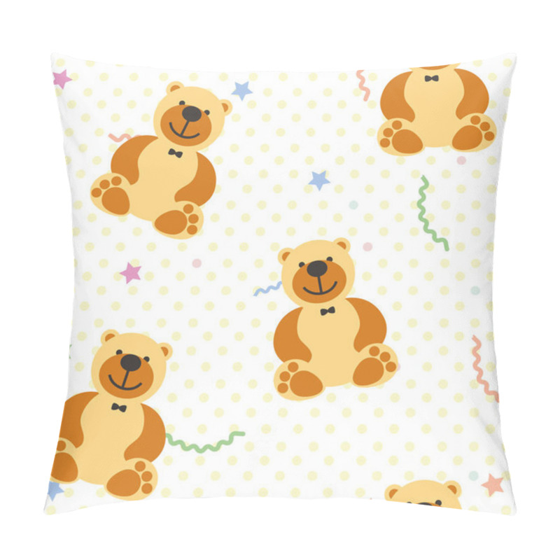 Personality  Vector Seamless Pattern With Toy Bears Pillow Covers