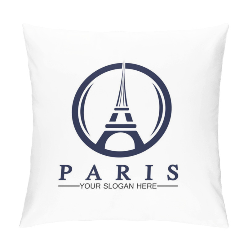 Personality  Paris And Eiffel Tower Logo Vector Icon  Illustrator Design Template Pillow Covers