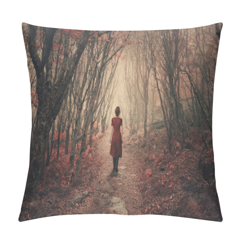 Personality  Woman And Foggy Forest. Pillow Covers