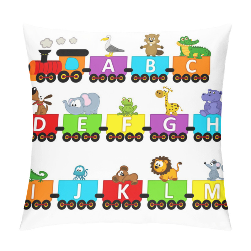 Personality  Alphabet Train Animals From A To M Pillow Covers