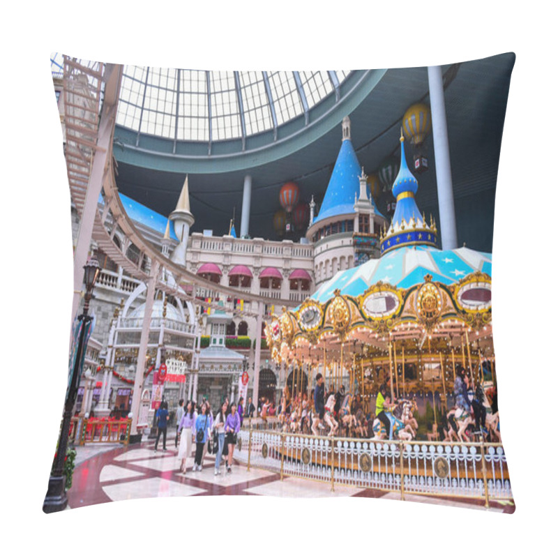 Personality  SEOUL, SOUTH KOREA - APR 24, 2019:  The Indoor Adventure World Of Lotte World (Lotte Land) Theme Park. Lotte World Is A Major Recreation Complex In Seoul, South Korea. Pillow Covers