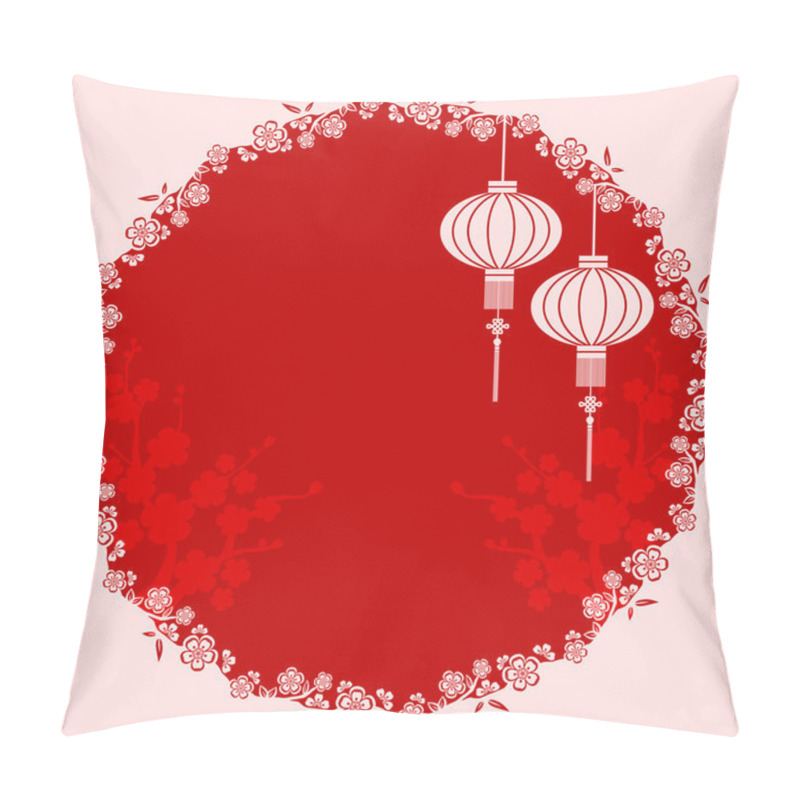 Personality  Oriental Chinese Lantern Illustration Pillow Covers