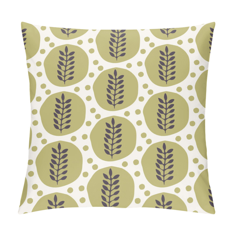 Personality  Floral Ethnic Leaf Motif Scandi Style. Vector Seamless Pattern. Folk Art Nature Carved Block Textiles Swatch. Modern Monochrome Home Decor. Isolated Motif. Trendy Plant Leaves Foliage All Over Print. Pillow Covers