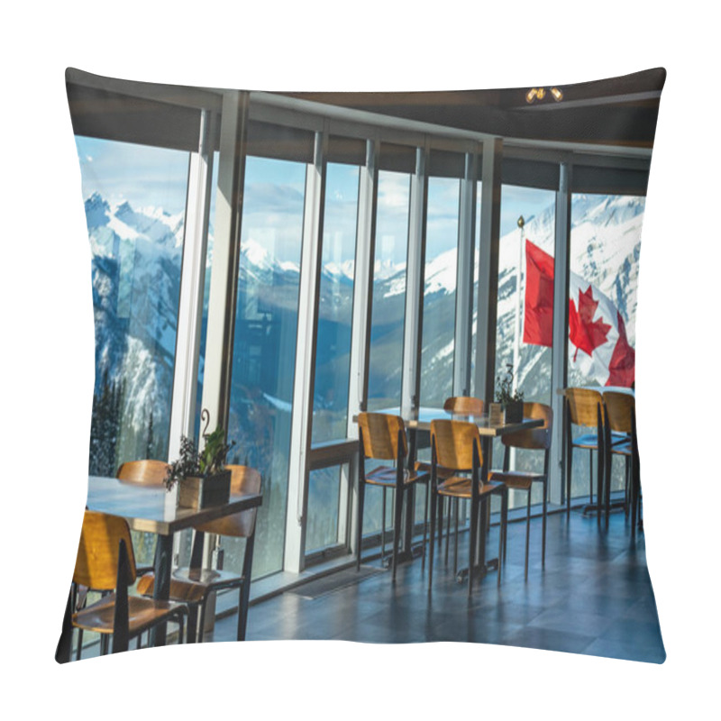 Personality  Interior Of Banff Gondola Station Observatory. Sulphur Mountain Summit, Banff National Park, Canadian Rockies. AB, Canada. Pillow Covers