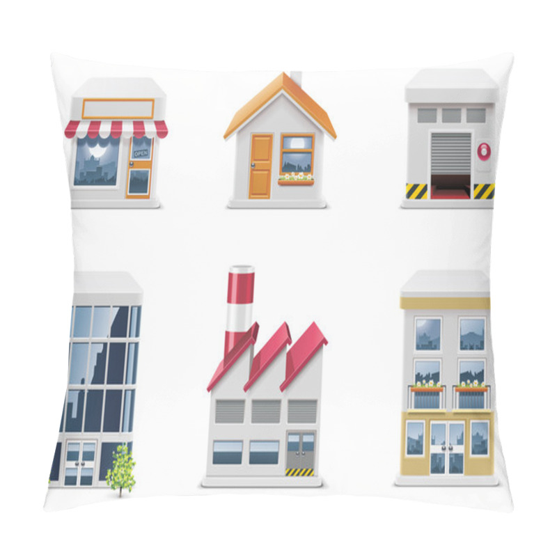 Personality  Vector Real Estate Icons. Part 1 Pillow Covers