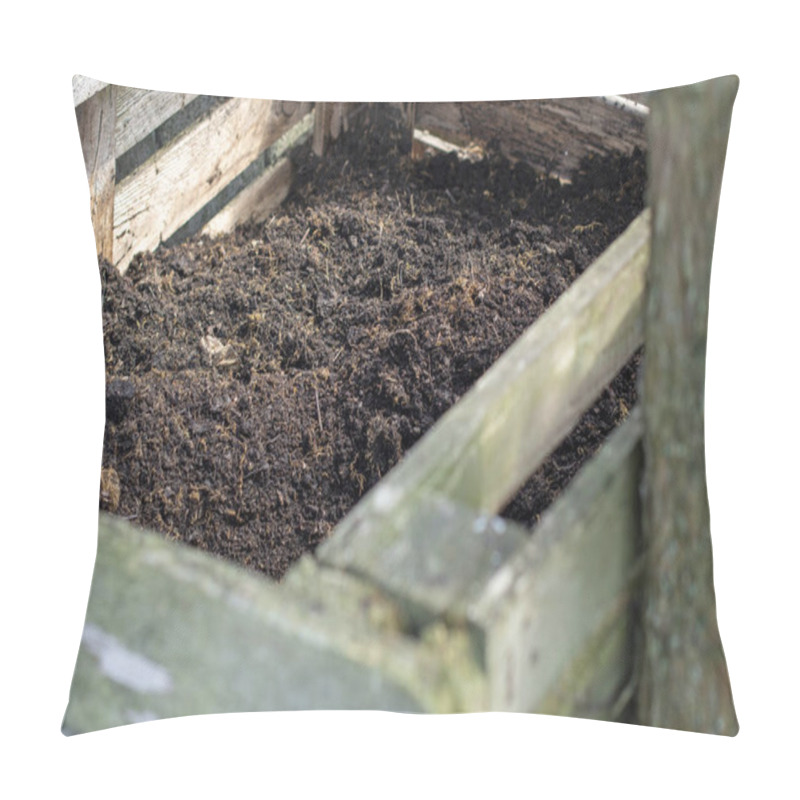 Personality  Homemade Wooden Compost Bin In The Garden. Recycling Organic Biodegradable Material And Household Waste In Composter. Best Organic Fertilizer. Pillow Covers