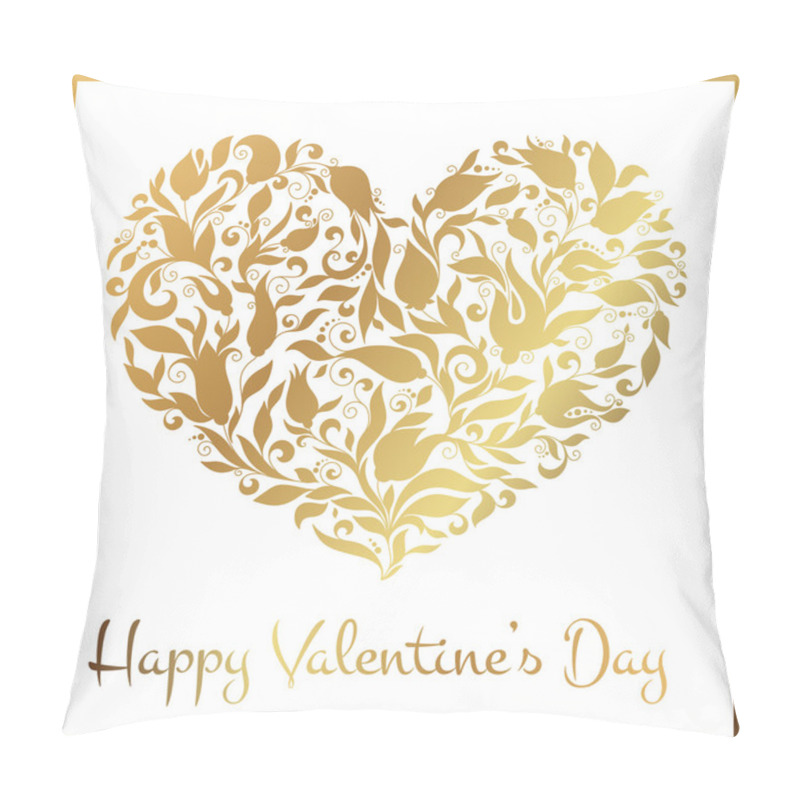 Personality  Greeting Gold Heart Elements For Design. Vector Illustration. Pillow Covers