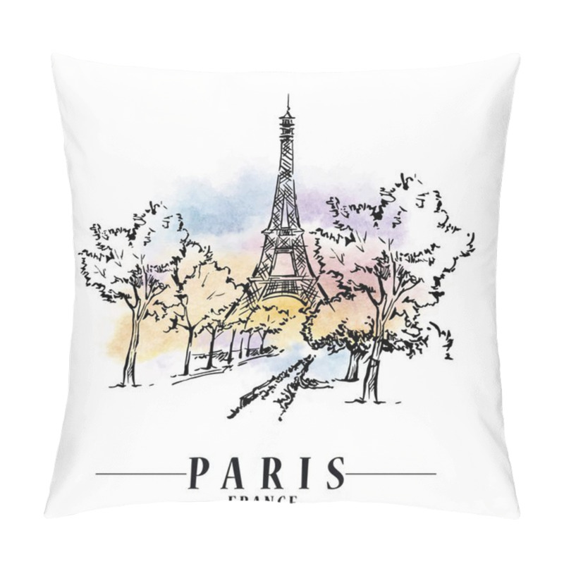 Personality  Paris Vector Illustration. Pillow Covers