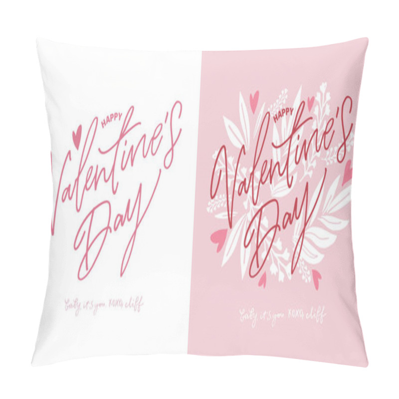 Personality  Love You Lettering, Happy Valentine's Day, Be Mine - Lettering Hand Drawn Doodle Postcard. T-shirt Design, Mug Print, Ballon Print. Hand Drawn Lettering For Valentines Day Card Template. St. Valentines Day Banner, Flyer. Romantic Lettering Pillow Covers