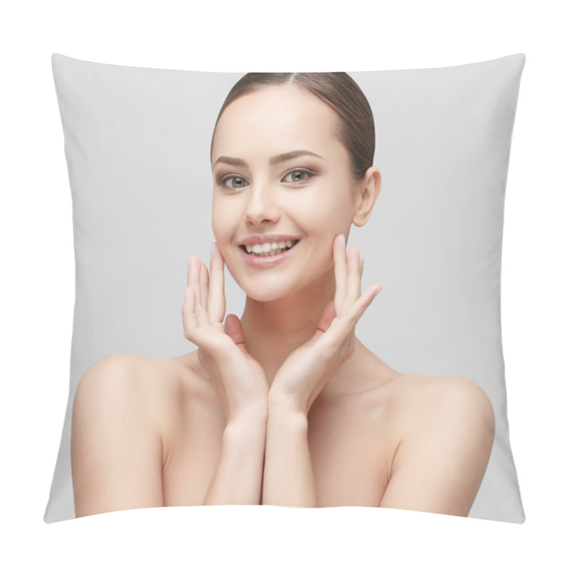 Personality  Beautiful Woman With Clean Fresh Skin  Pillow Covers