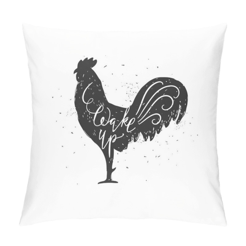 Personality  Black Rooster On White Pillow Covers