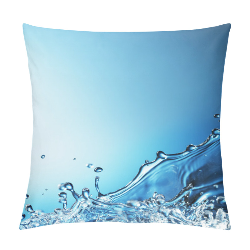 Personality  Water Splash On Blue Background Pillow Covers