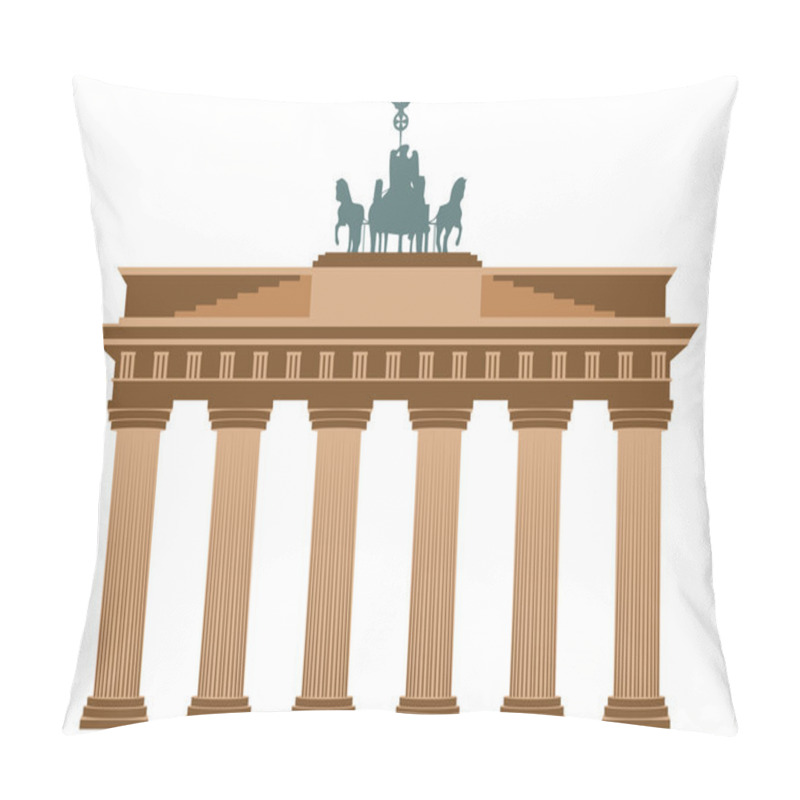 Personality  Brandenburg Gate In Berlin. Isolated On White Background. Pillow Covers