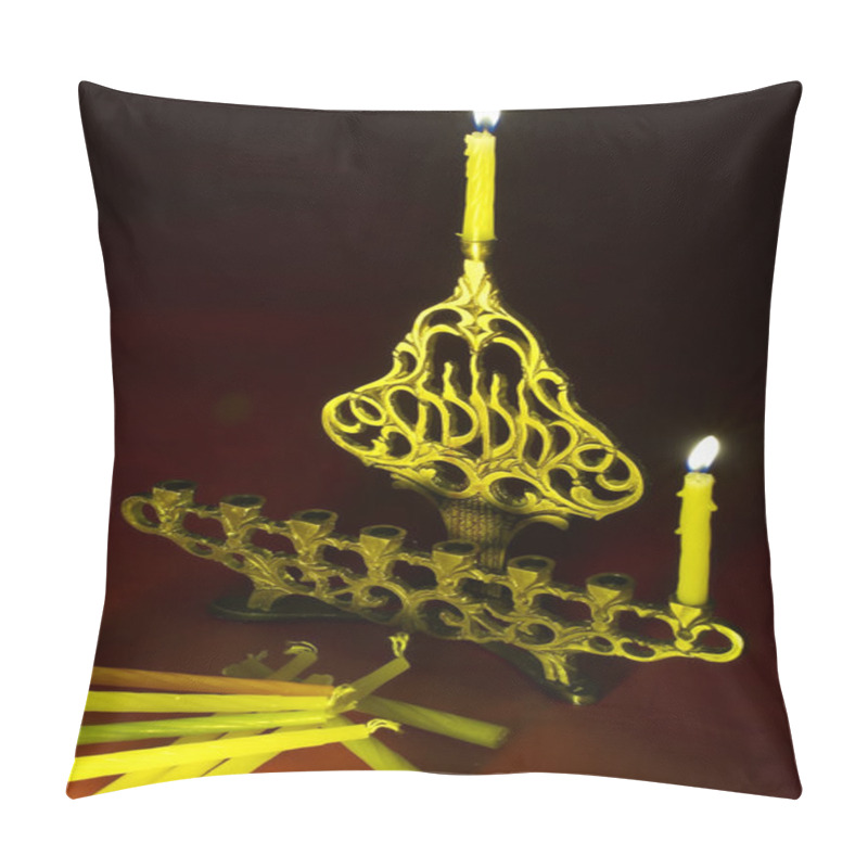 Personality  Hanuka Candles In Hanukkiya Pillow Covers