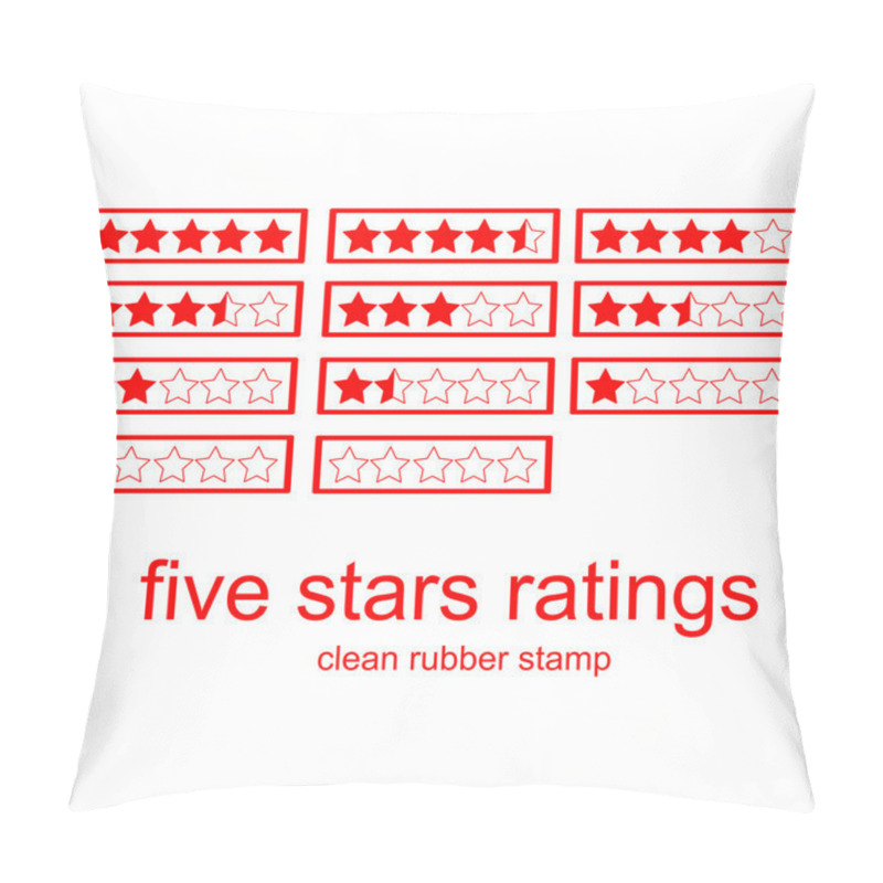 Personality  Red Clean Rubber Stamp Five Stars Ratings Pillow Covers