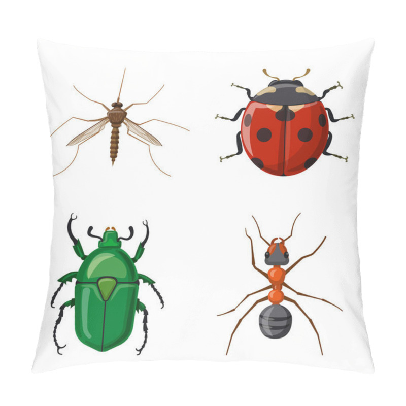 Personality  Vector Illustration Of Insect And Fly Symbol. Set Of Insect And Element Stock Symbol For Web. Pillow Covers