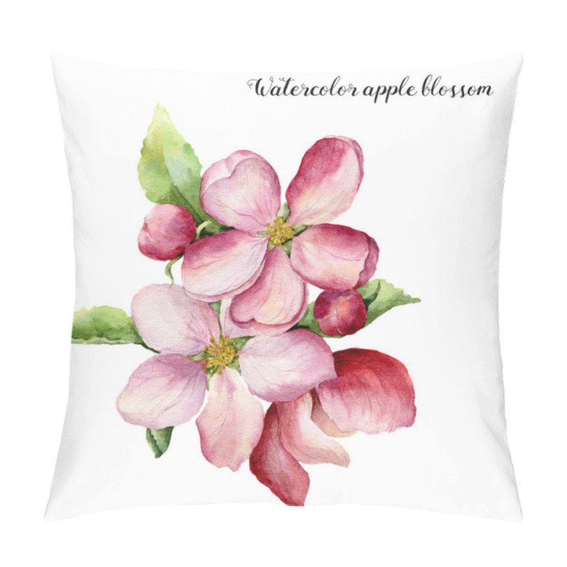 Personality  Watercolor Apple Blossom. Hand Painted Floral Botanical Illustration Isolated On White Background. Pink Flower For Design, Print Or Fabric. Pillow Covers