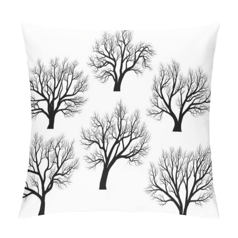 Personality  Silhouettes Of Trees Without Leaves. Pillow Covers