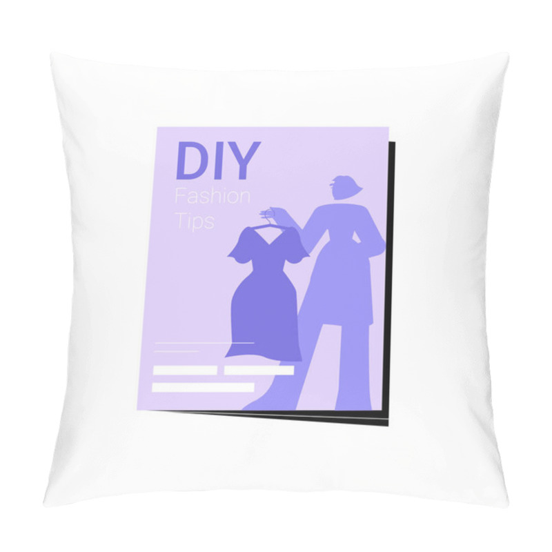 Personality  A DIY Fashion Guide Book With Silhouettes Of Dresses And Characters, Symbolizing Creative Tips, Fashion Inspiration, And Personal Style. Flat Vector Illustration, Isolated On White. Pillow Covers