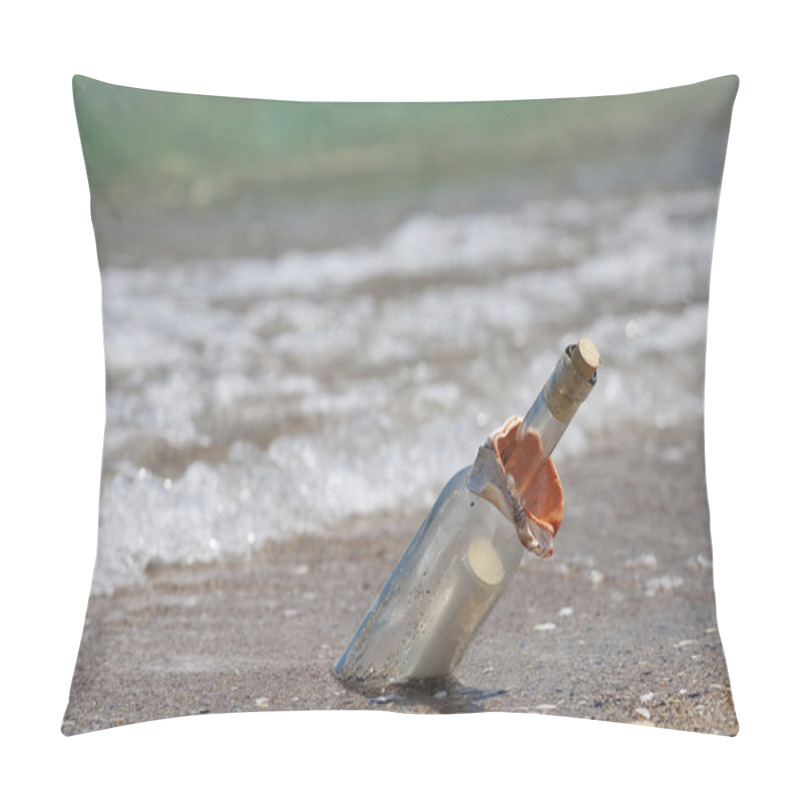 Personality  Message In A Bottle At The Beach Pillow Covers