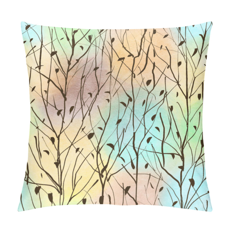 Personality  Seamless Pattern With Tree Branches In Winter. Hand-drawn Illustration.  Pillow Covers