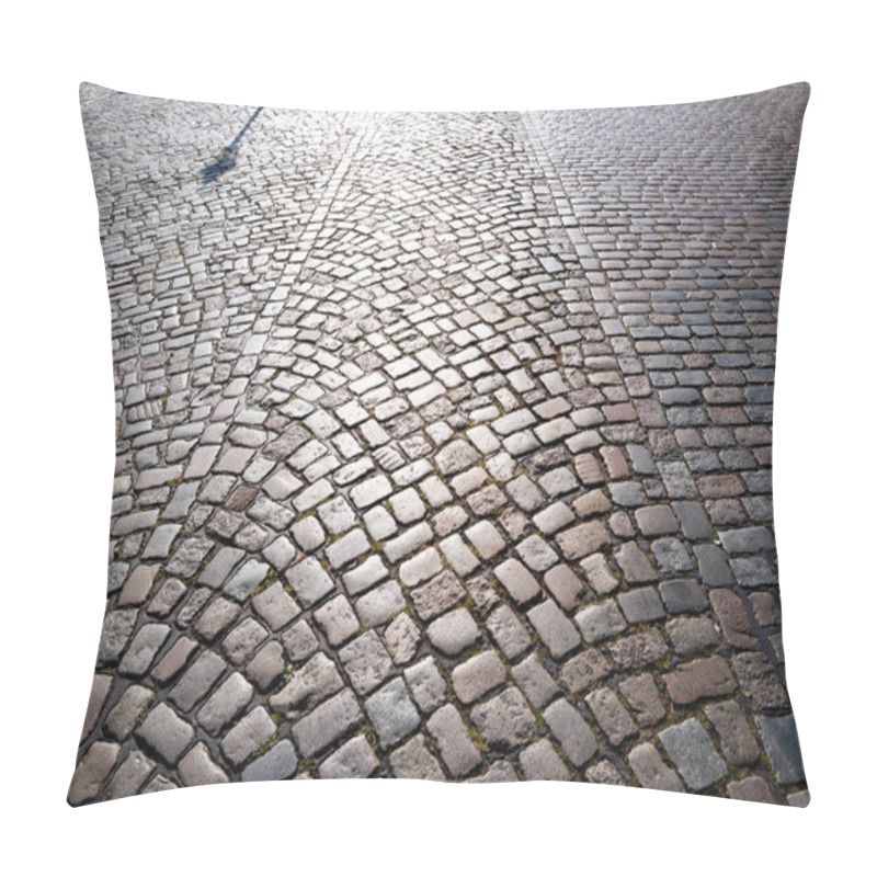 Personality  Pavement Road. Background Of Bricks Road. Stone Cladding Pavement. Brick Surface Background. Rough Brick Road. Cobblestone Pavement Background. Textured Background. Sidewalk. Old Cobblestone Road Pillow Covers