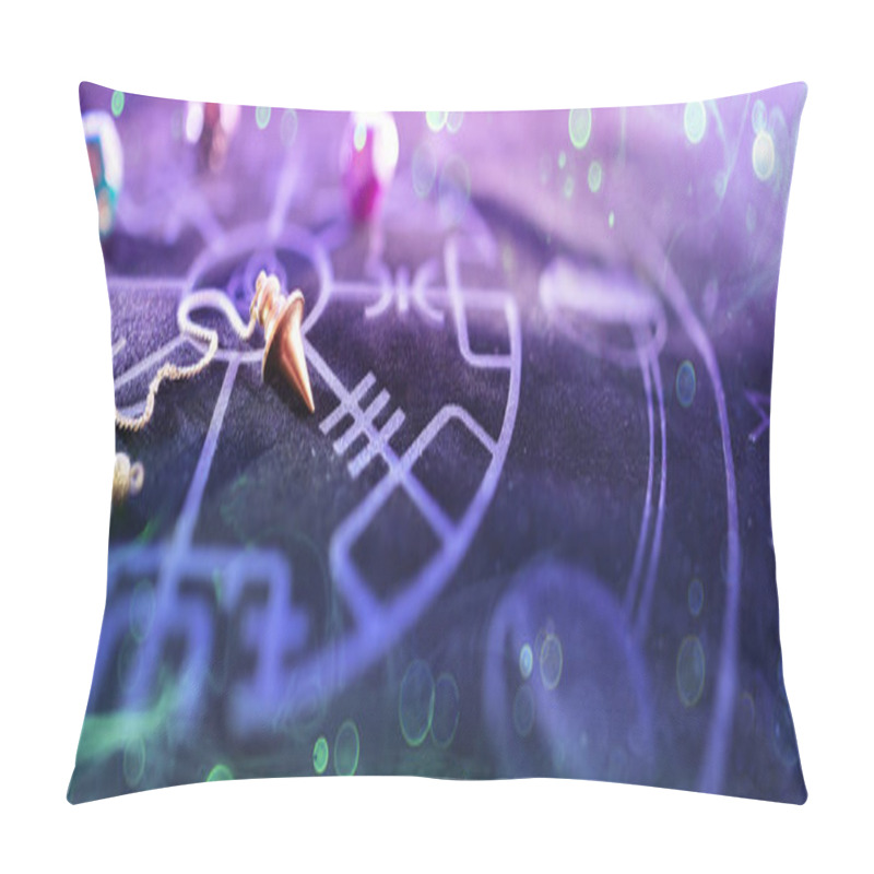 Personality  Esoteric Concept - Pendulum On Blurred Altar With Smoke And Bokeh  Pillow Covers