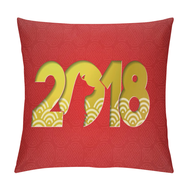 Personality  Chinese New Year Dog 2018 Gold Paper Cut Card Pillow Covers