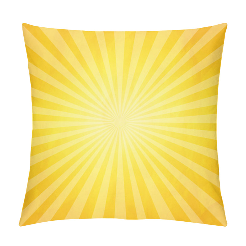 Personality  Crumpled Yellow Sunburst Background With Gradient Mesh, Vector Illustration Pillow Covers