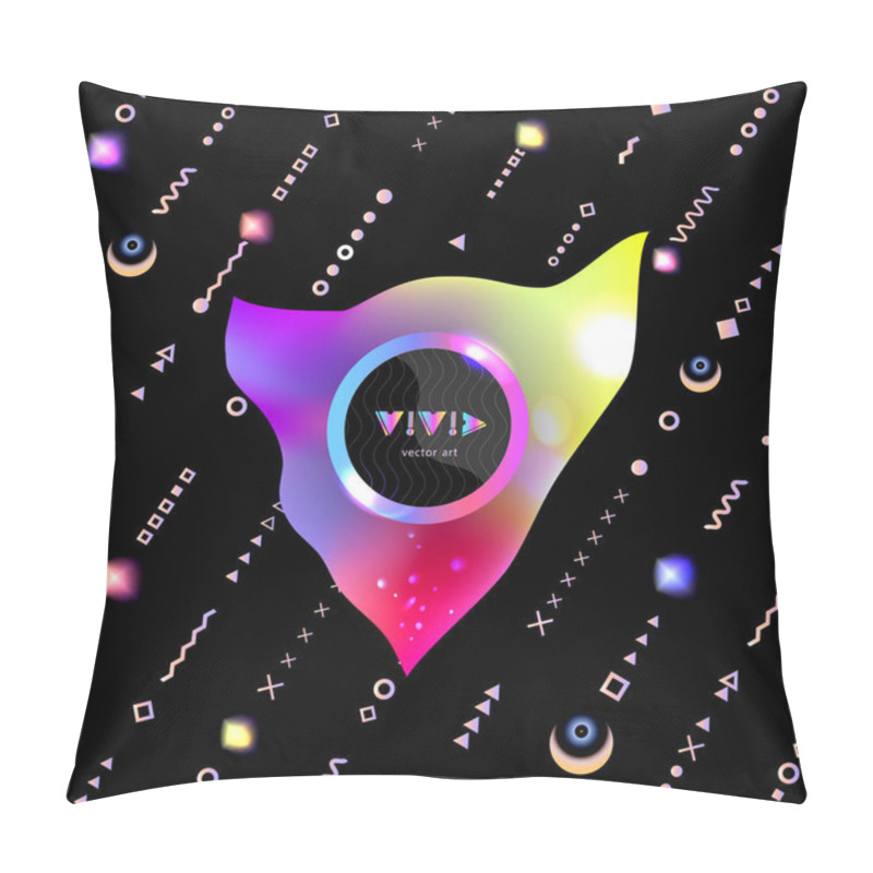 Personality  Poster Rainbow Volumetric Figures Memphis Style Elements-01 Pillow Covers